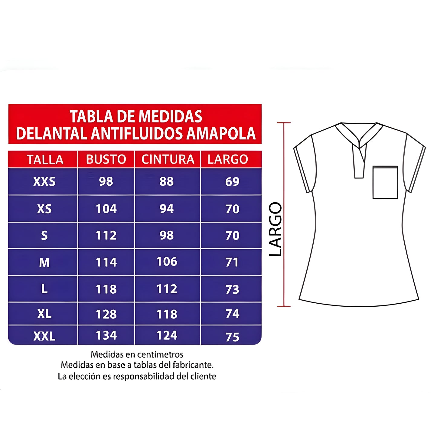 Delantal mujer antifluidos Amapola Fucsia