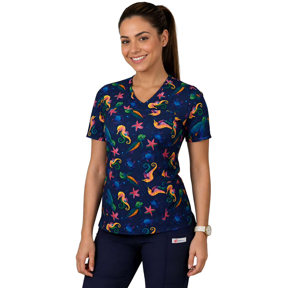 Delantal Elasticado Estampado Mujer