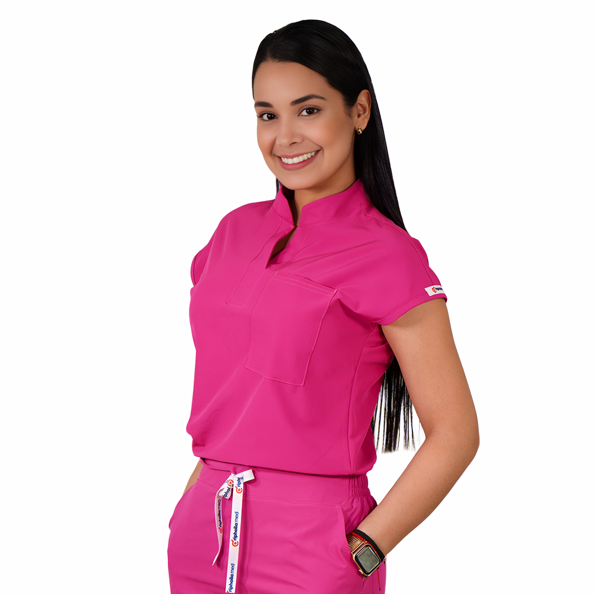 Delantal mujer antifluidos Amapola Fucsia