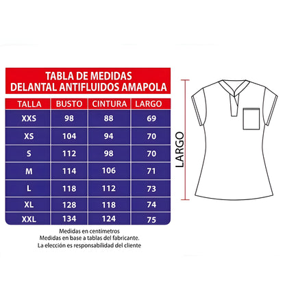 Delantal mujer antifluidos Amapola Fucsia