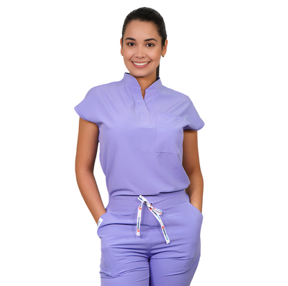Delantal mujer antifluidos Amapola Celeste
