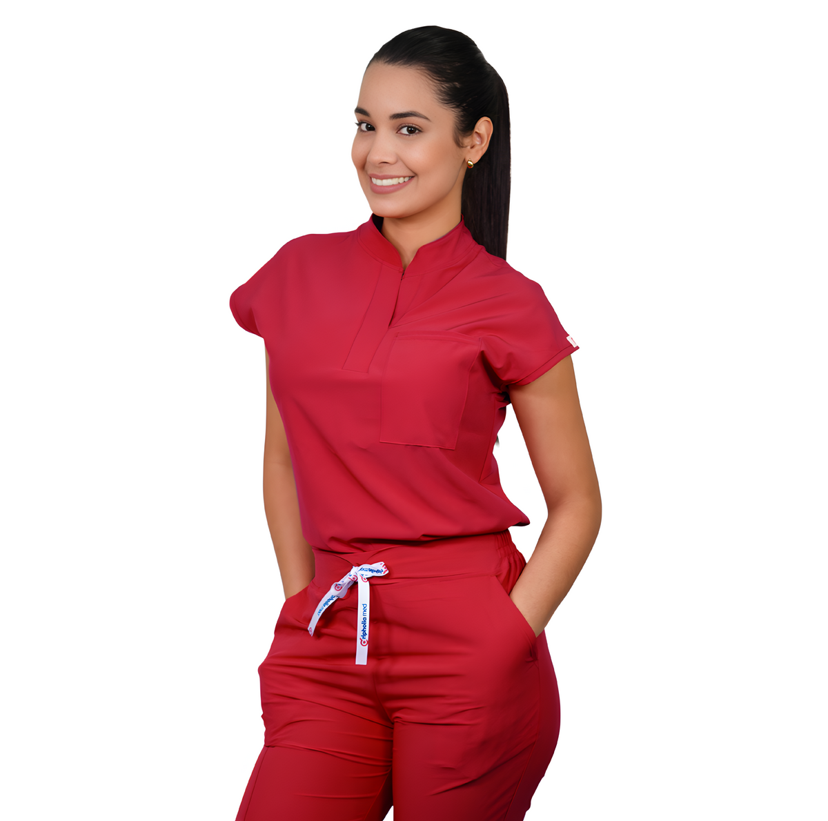Delantal mujer antifluidos Amapola Rojo