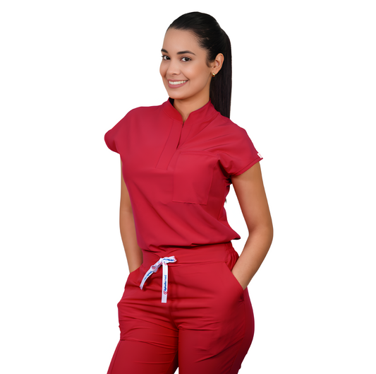 Delantal mujer antifluidos Amapola Rojo