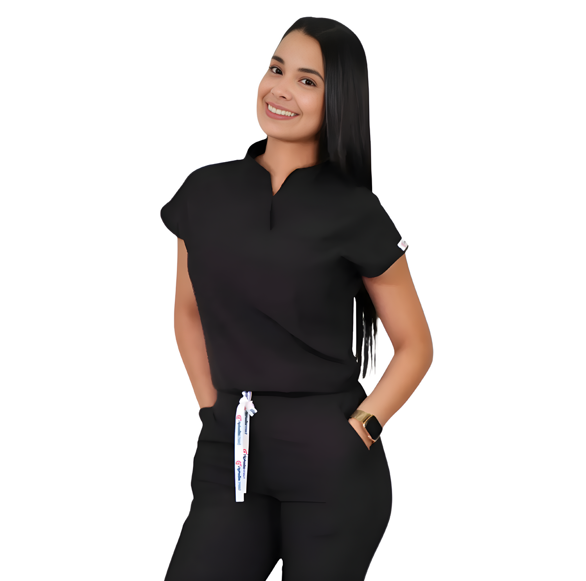 Delantal mujer antifluidos Amapola Negro