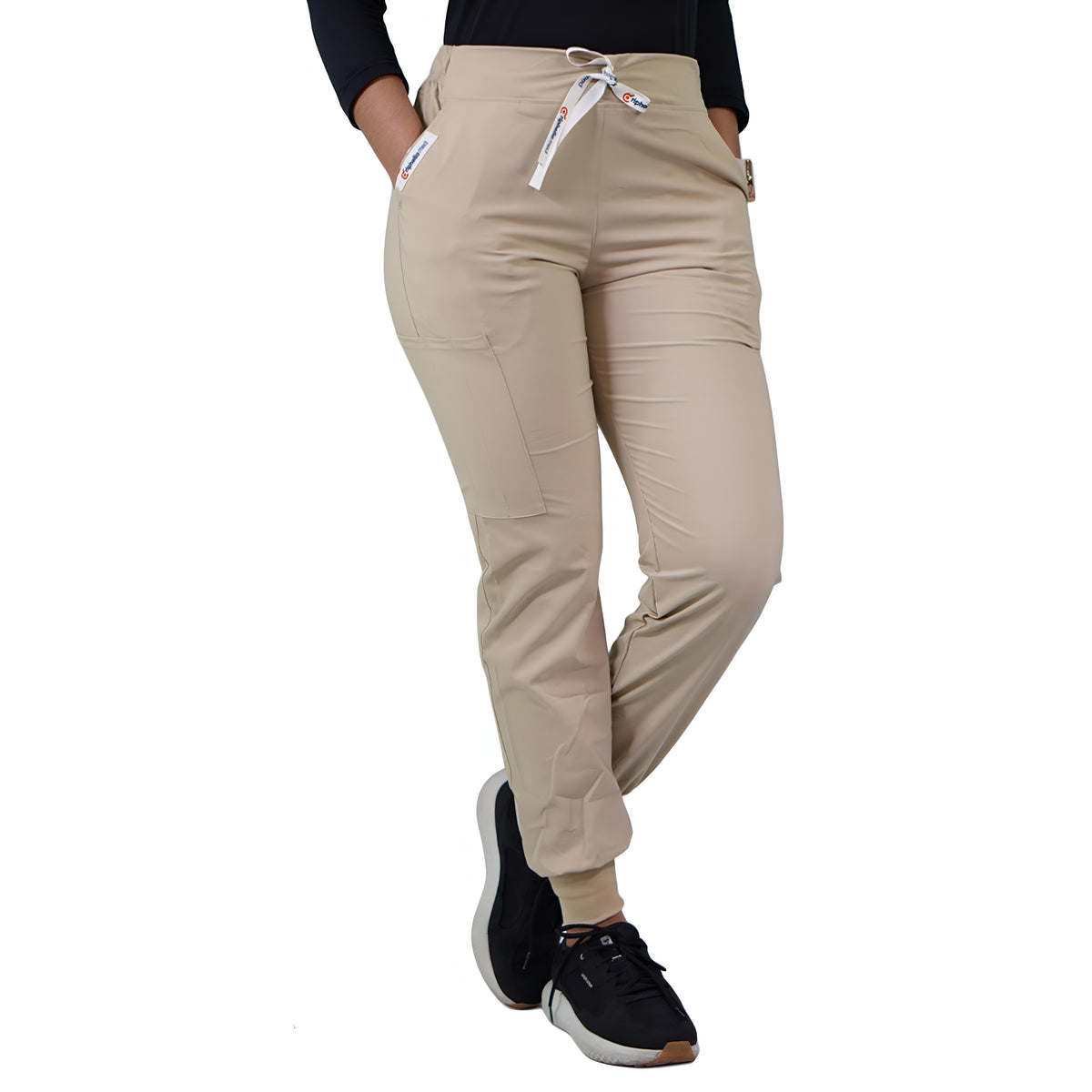 Pantalón Clínico Jogger Antifluidos Beige Claro