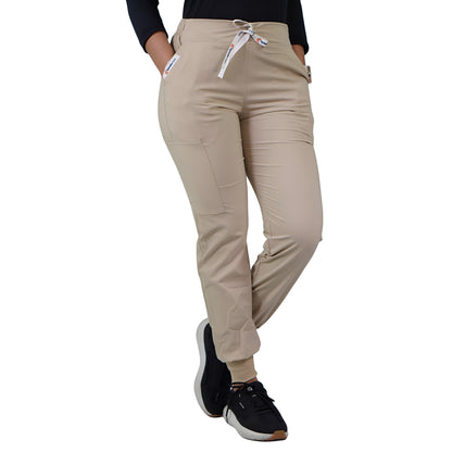 Pantalón Clínico Jogger Antifluidos Beige
