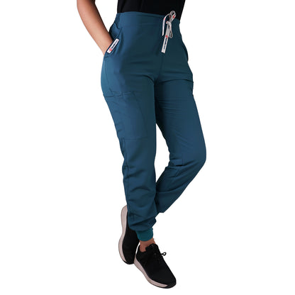 Pantalón Clínico Jogger Antifluidos Verde Petróleo