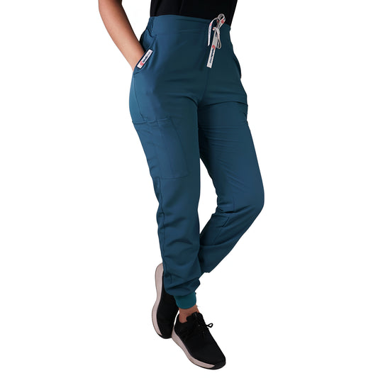 Pantalón Clínico Jogger Antifluidos Verde Petróleo