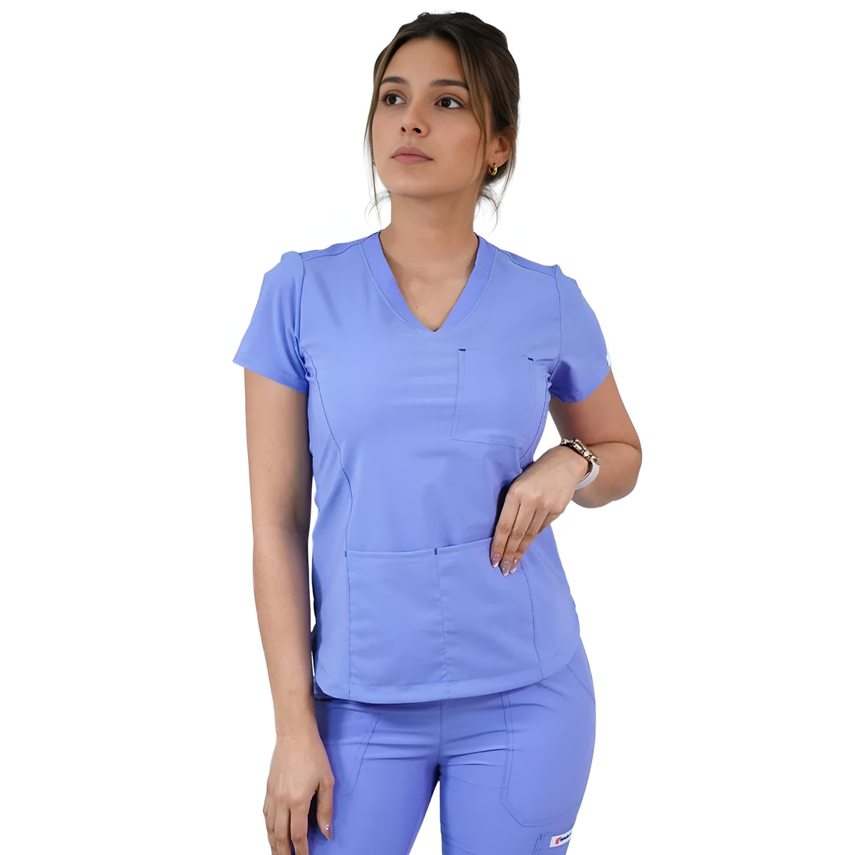 Delantal Mujer Violeta Antifluidos Celeste