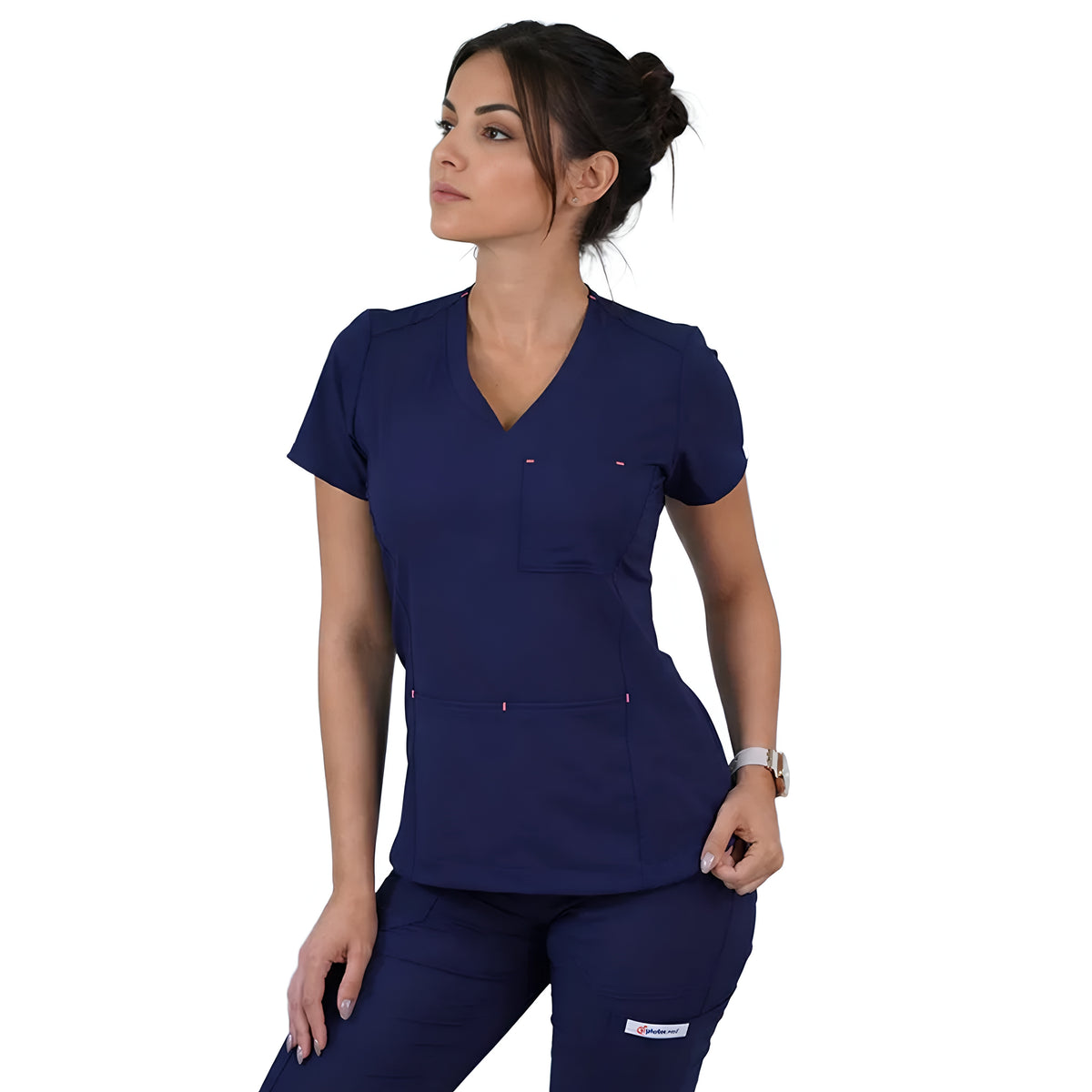 Delantal Mujer Violeta Antifluidos Azul Marino