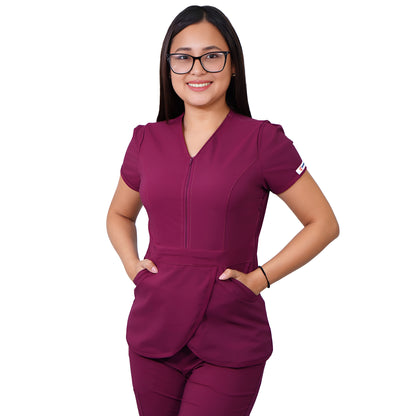 Delantal Mujer Tulipan Antifluidos Burdeo