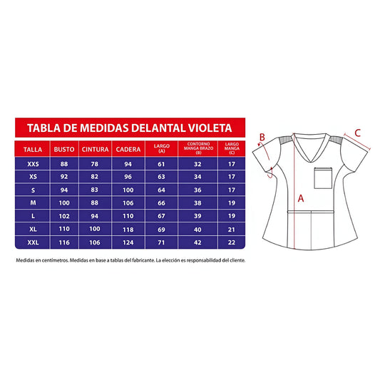 Delantal Mujer Violeta Antifluidos Verde Petróleo