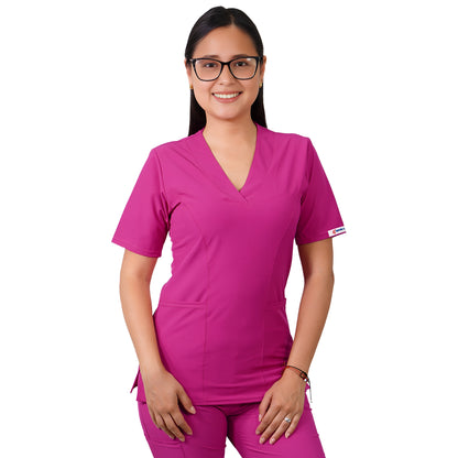 Delantal Mujer Clasico Antifluidos Fucsia