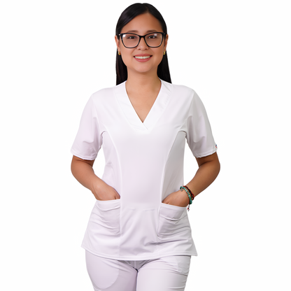 Delantal Mujer Clasico Antifluidos Blanco