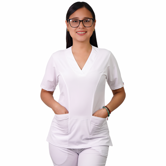 Delantal Mujer Clasico Antifluidos Blanco
