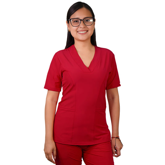 Delantal Mujer Clasico Antifluidos Rojo
