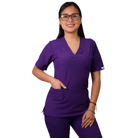 Delantal Mujer Clasico Antifluidos Morado Oscuro
