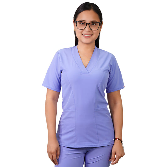Delantal Mujer Clasico Antifluidos Celeste