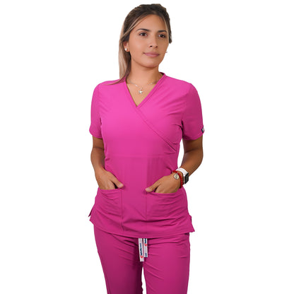 Delantal Mujer Tradicional Antifluidos Fucsia