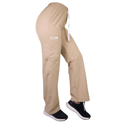 Pantalón Recto Antifluidos Unisex Beige Claro