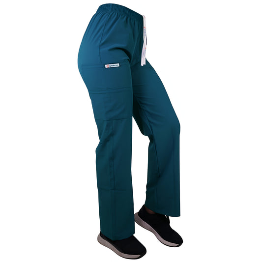 Pantalón Recto Antifluidos Unisex Verde Petróleo