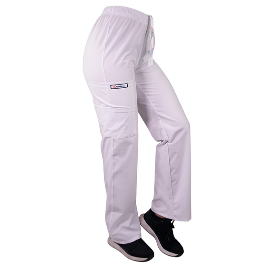 Pantalón Recto Antifluidos Unisex Blanco