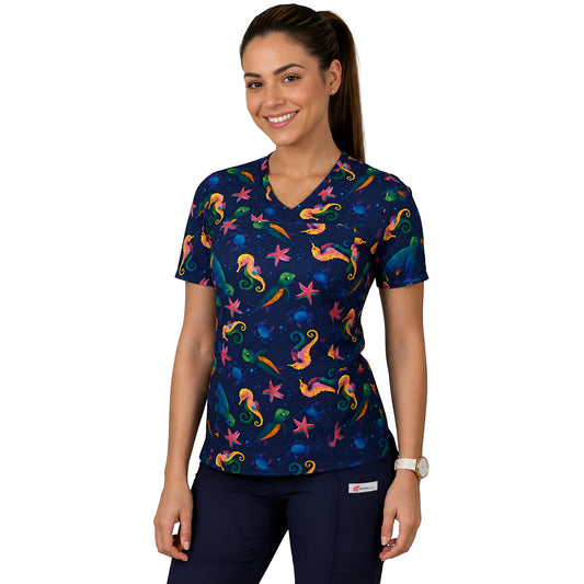Delantal Elasticado Estampado Mujer