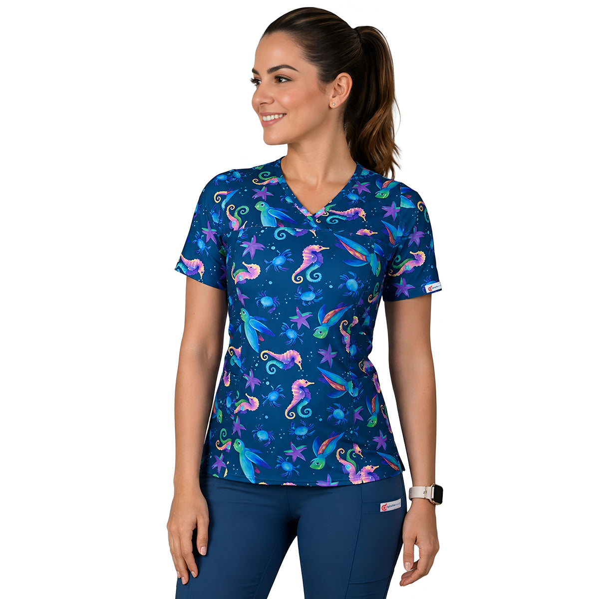 Delantal Elasticado Estampado Mujer