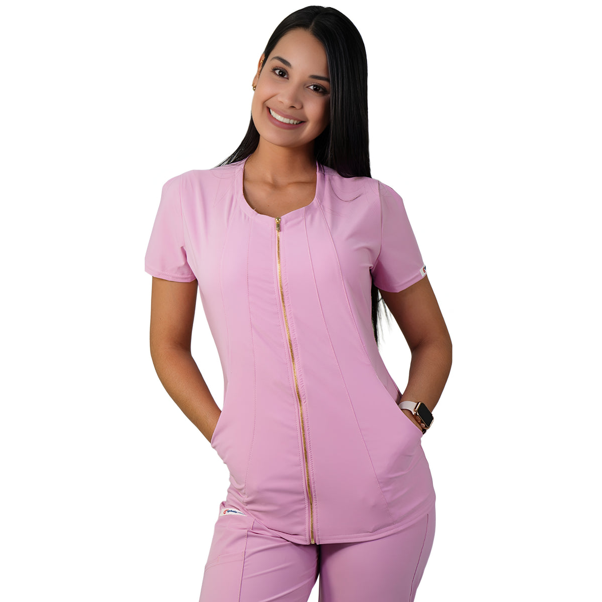 Delantal Mujer Lirio Antifluidos Rosado