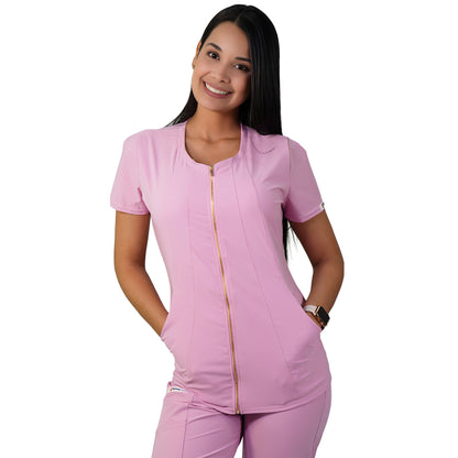 Delantal Mujer Lirio Antifluidos Rosado