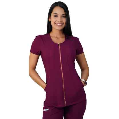 Delantal Mujer Lirio Antifluidos Burdeo