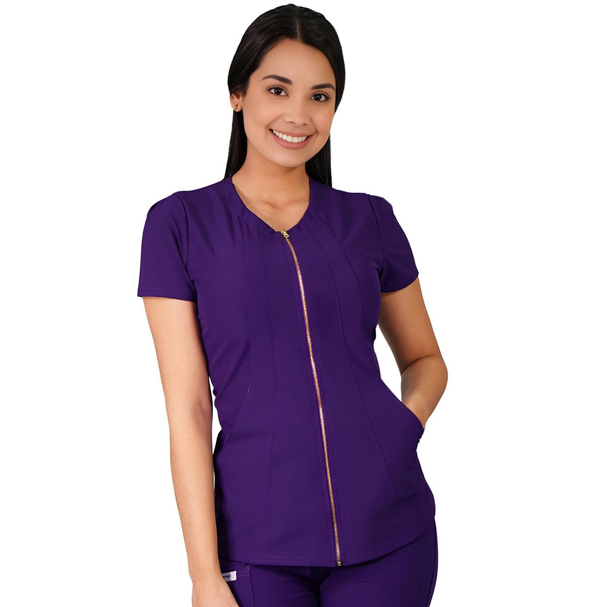 Delantal Mujer Lirio Antifluidos Morado Oscuro