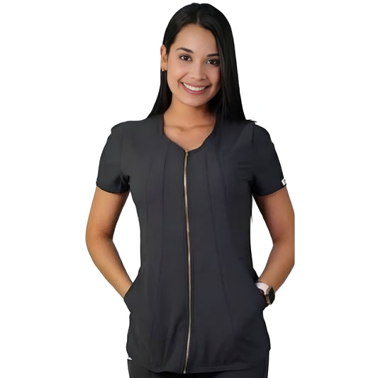 Delantal Mujer Lirio Antifluidos Gris Acero