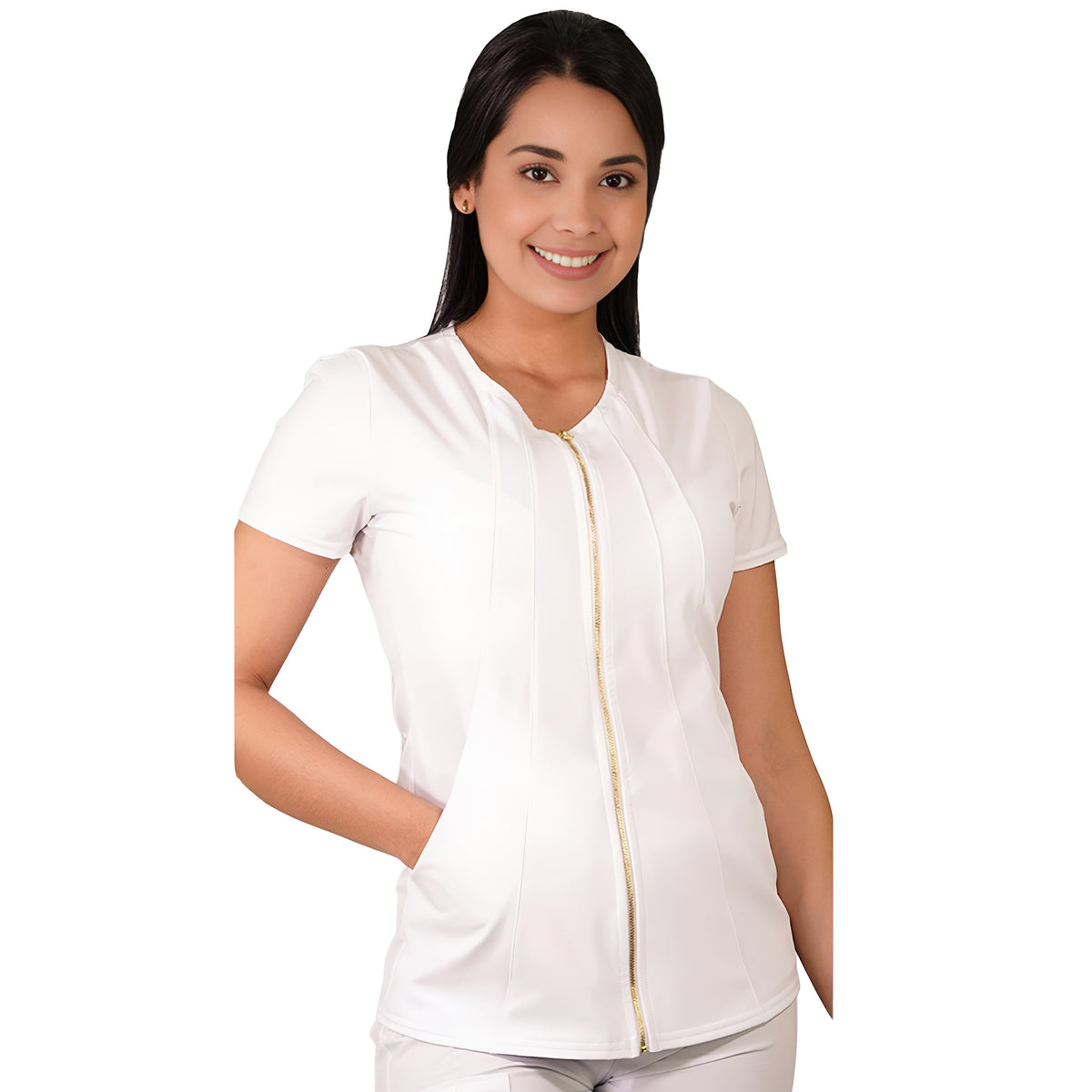 Delantal Mujer Lirio Antifluidos Blanco