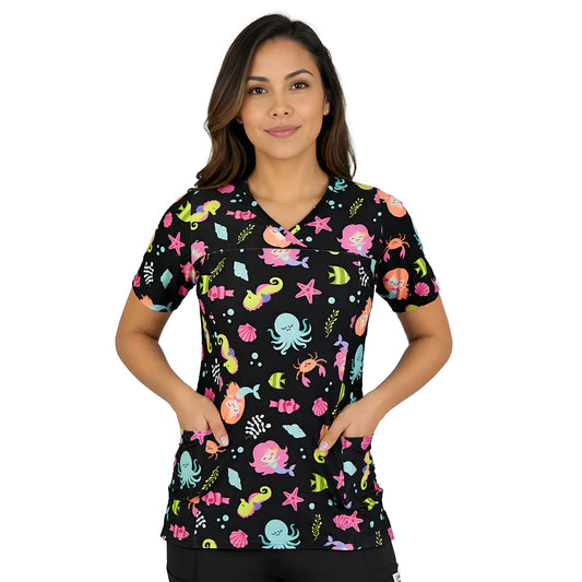 Delantal Elasticado Estampado Mujer