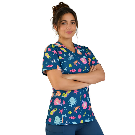 Delantal Elasticado Estampado Mujer