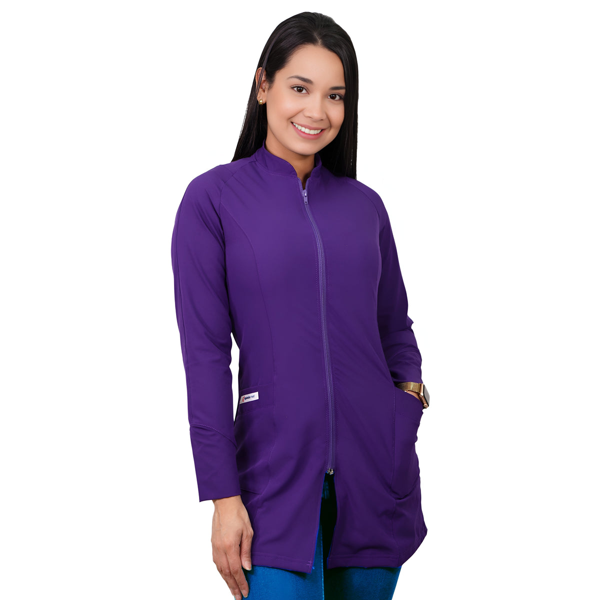 Bata Clínica Antifluidos Mujer Morado Oscuro
