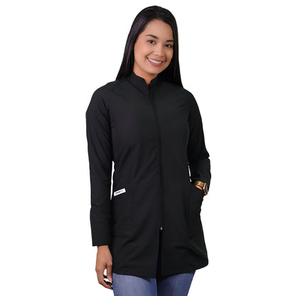 Bata Clínica Antifluidos Mujer Negro