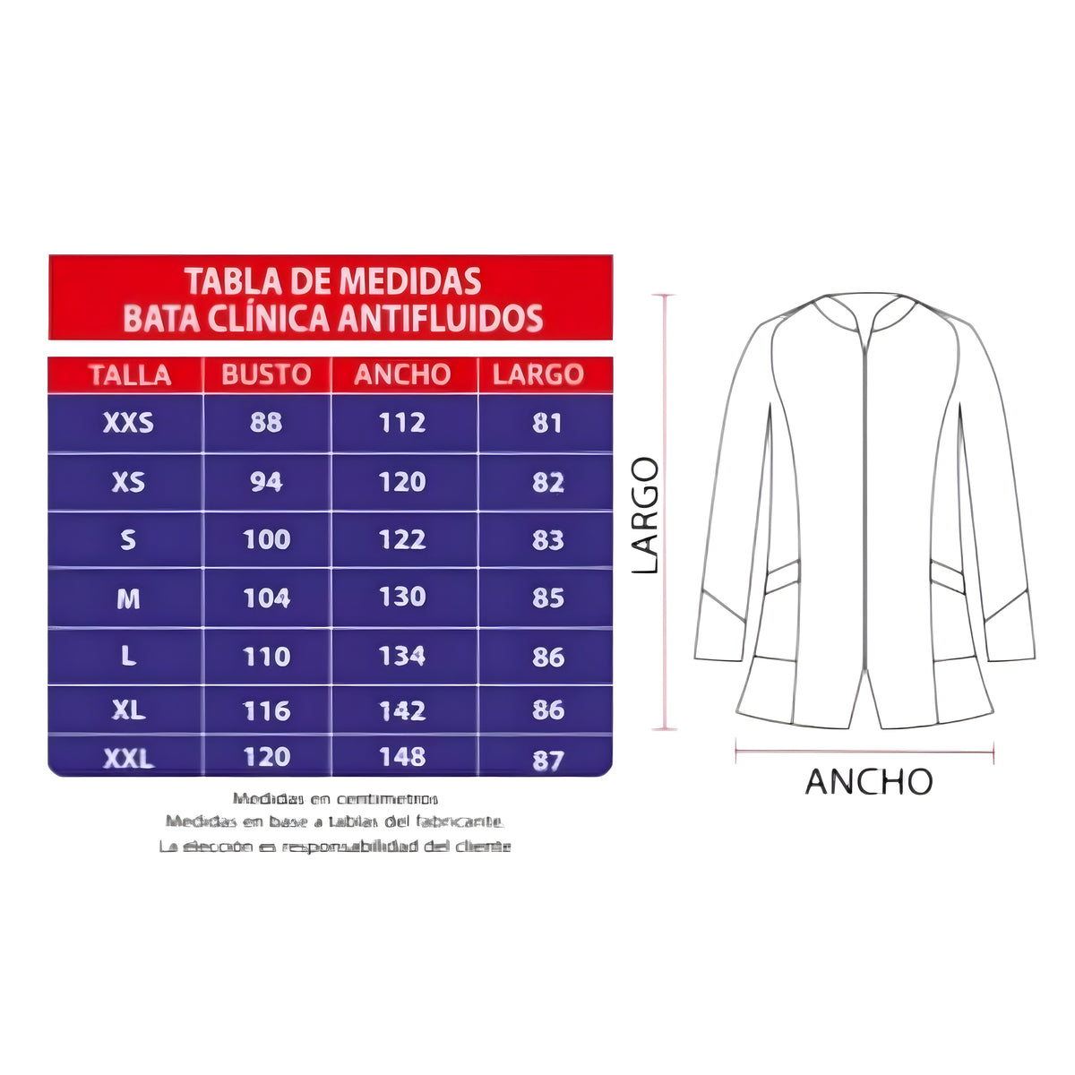 Bata Clínica Antifluidos Mujer Negro