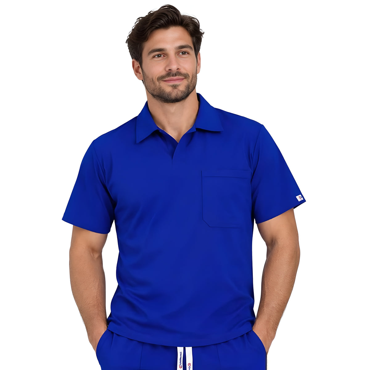 Delantal Amador Hombre Antifluidos Azul Rey