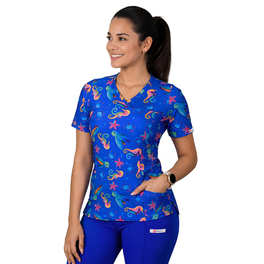 Delantal Elasticado Estampado Mujer